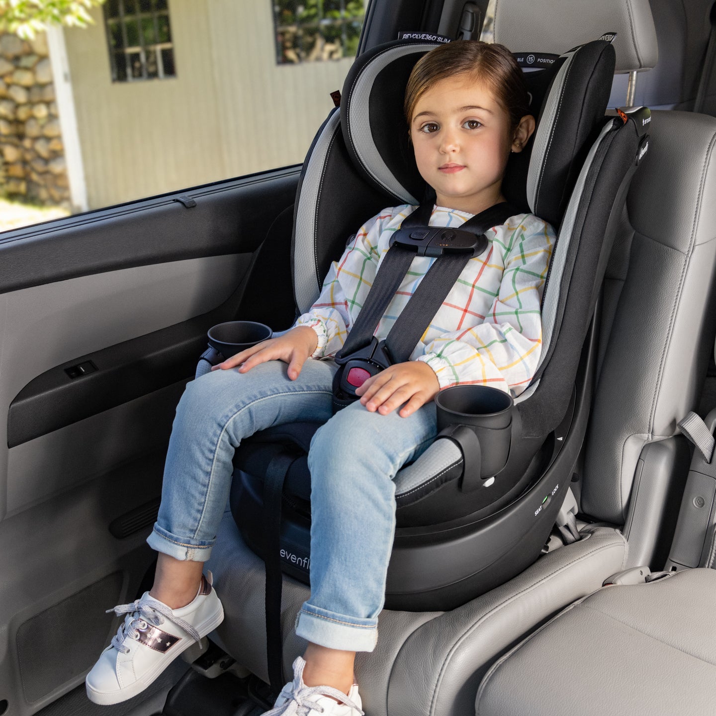 Evenflo - Revolve360 Slim 2-in-1 Rotational Car Seat - Salem Black